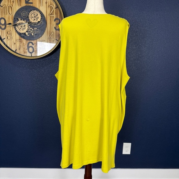 Ulla Popken Yellow V-neck A-line Tank Top Tunic Plus Size 28/30 - Picture 3 of 8